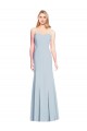 Low Back Light Sky Blue Stretch Crepe Sweetheart Long Sleeveless Formal Dress / Bridesmaid Dress Southampton