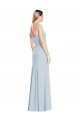Low Back Light Sky Blue Stretch Crepe Sweetheart Long Sleeveless Formal Dress / Bridesmaid Dress Southampton