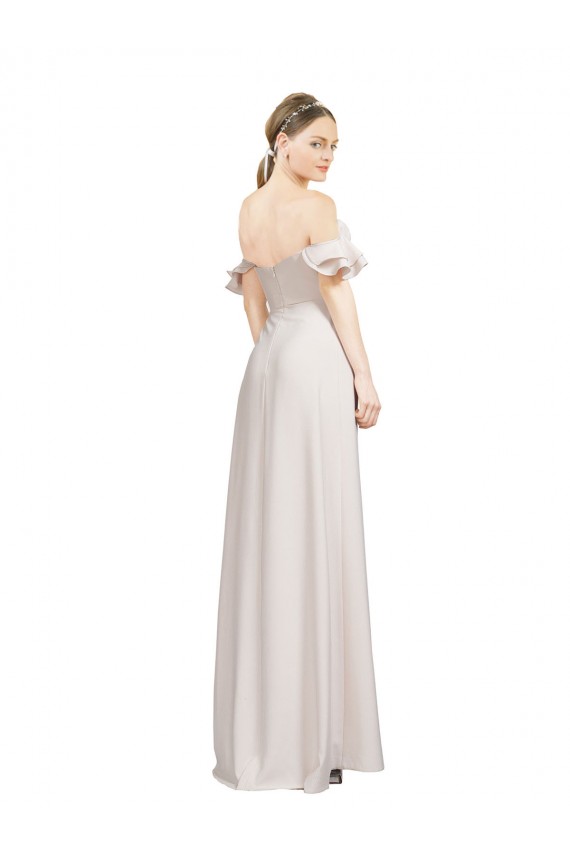 Red Stretch Crepe Off the Shoulder Long Sleeveless Formal Evening Gown / Prom Dress / Bridesmaid Dress Southampton