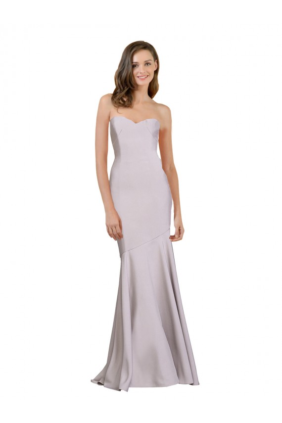 Arctic Lilac Stretch Crepe Strapless Long Sleeveless Prom Dress / Bridesmaid Dress Southampton
