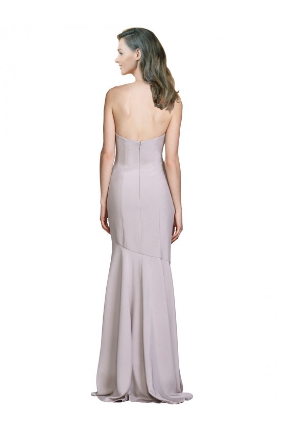 Arctic Lilac Stretch Crepe Strapless Long Sleeveless Prom Dress / Bridesmaid Dress Southampton