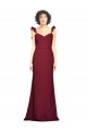 Burgundy Stretch Crepe Strapless Long Sleeveless Prom Dress / Bridesmaid Dress Southampton