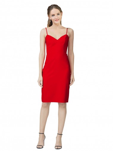 Stretch Crepe Sweetheart Cocktail Length Sleeveless Formal Evening Gown / Prom Dress / Bridesmaid Dress Southampton