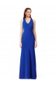 Royal Blue Stretch Crepe V-Neck Long Sleeveless Formal Evening Gown / Prom Dress / Bridesmaid Dress Southampton