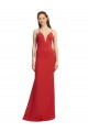 Open Back Red Stretch Crepe Spaghetti Straps Long Sleeveless Formal Evening Gown / Prom Dress / Bridesmaid Dress Southampton