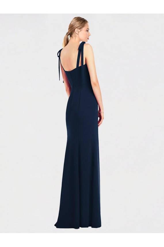 Low Back Stretch Crepe Spaghetti Straps Long Sleeveless Semi Formal Evening Dress / Prom Dress / Bridesmaid Dress Southampton