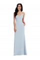 V-Back Stretch Crepe Spaghetti Straps Long Sleeveless Formal Dress / Bridesmaid Dress Southampton
