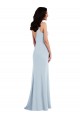 V-Back Stretch Crepe Spaghetti Straps Long Sleeveless Formal Dress / Bridesmaid Dress Southampton