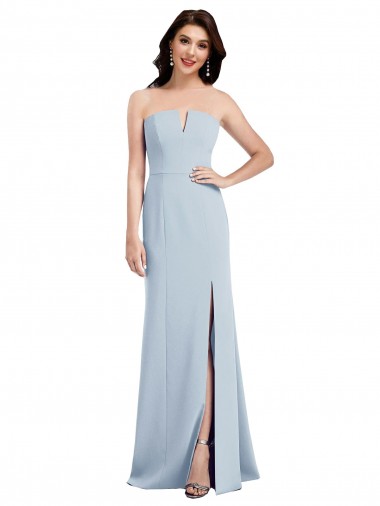 Low Back Stretch Crepe V-Neck Long Sleeveless Bridesmaid Dress / Evening Dress Southampton