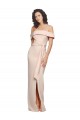 Low Back Nude Stretch Crepe Off the Shoulder Long Sleeveless Formal Evening Gown / Prom Dress / Bridesmaid Dress Southampton