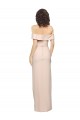 Low Back Nude Stretch Crepe Off the Shoulder Long Sleeveless Formal Evening Gown / Prom Dress / Bridesmaid Dress Southampton