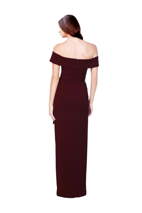 Low Back Mermaid Stretch Crepe Off the Shoulder Long Sleeveless Formal Evening Gown / Prom Dress / Bridesmaid Dress Southampton