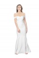 Low Back Stretch Crepe Off the Shoulder Long Sleeveless Formal Dress / Bridesmaid Dress Southampton