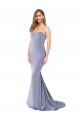 Low Back Smoke Blue Stretch Crepe Sweetheart Long Sleeveless Formal Evening Gown / Prom Dress / Bridesmaid Dress Southampton