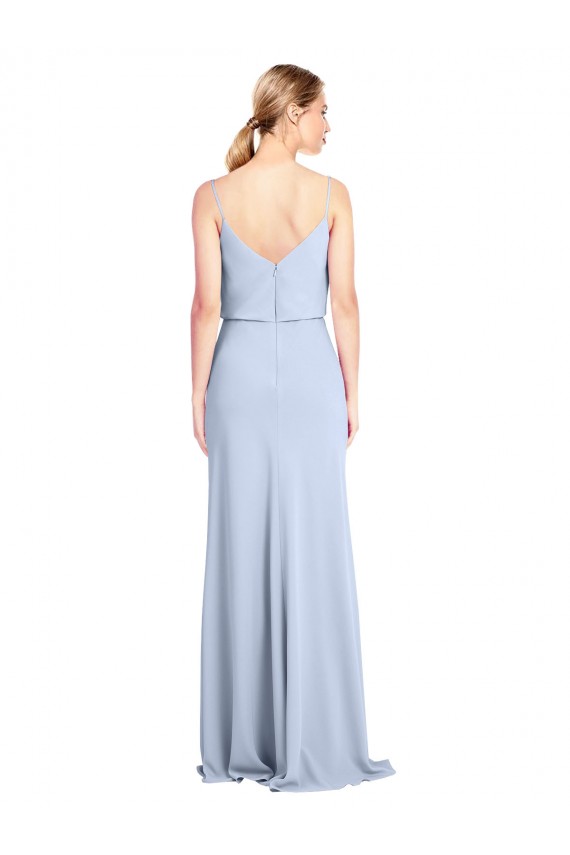 V-Back Stretch Crepe Cowl Neck Long Sleeveless Formal Dress / Bridesmaid Dress Southampton