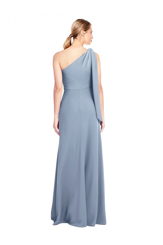 Stretch Crepe One Shoulder Long Flutter Sleeves Formal Dress / Bridesmaid Dress Southampton