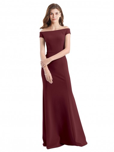 Stretch Crepe Off the Shoulder Long Sleeveless Prom Dress / Bridesmaid Dress Southampton