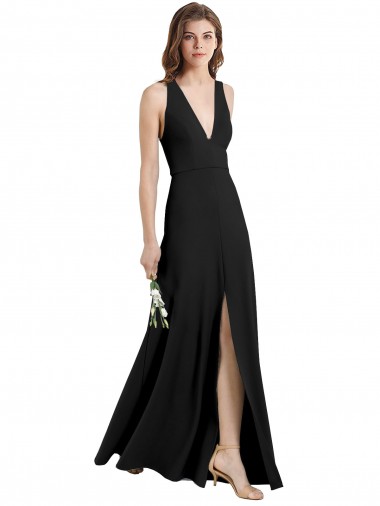 Stretch Crepe Halter Neck Long Sleeveless Formal Evening Gown / Prom Dress / Bridesmaid Dress Southampton