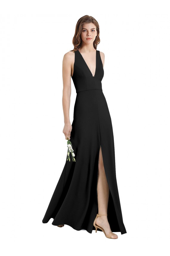 Stretch Crepe Halter Neck Long Sleeveless Formal Evening Gown / Prom Dress / Bridesmaid Dress Southampton