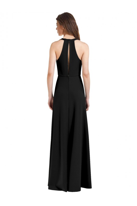 Stretch Crepe Halter Neck Long Sleeveless Formal Evening Gown / Prom Dress / Bridesmaid Dress Southampton