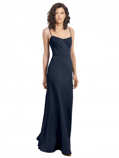 Low Back Stretch Crepe High Neck Long Sleeveless Formal Dress / Bridesmaid Dress Southampton