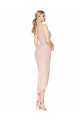 V-Back Stretch Crepe Spaghetti Straps Knee Length Sleeveless High Low Evening Gown / Prom Dress / Bridesmaid Dress Southampton