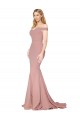 Stretch Crepe Off the Shoulder Sweep Train Sleeveless Formal Evening Gown / Prom Dress / Bridesmaid Dress Southampton