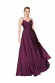 V-Back Wild Berry Stretch Crepe Spaghetti Straps Long Sleeveless Formal Evening Gown / Prom Dress / Bridesmaid Dress Southampton