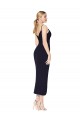 V-Back Stretch Crepe Spaghetti Straps Knee Length Sleeveless Formal Dress / Bridesmaid Dress Southampton