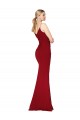 V-Back Burgundy Stretch Crepe High Neck Long Sleeveless Formal Evening Gown / Prom Dress / Bridesmaid Dress Southampton