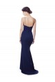 Open Back Stretch Crepe Spaghetti Straps Long Sleeveless Formal Dress / Bridesmaid Dress Southampton