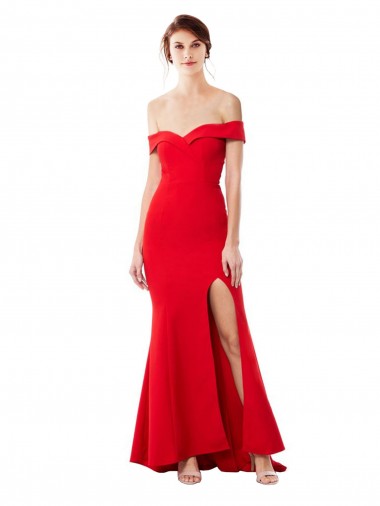 Stretch Crepe Off the Shoulder Long Sleeveless Formal Evening Dress / Prom Dress / Bridesmaid Dress Southampton