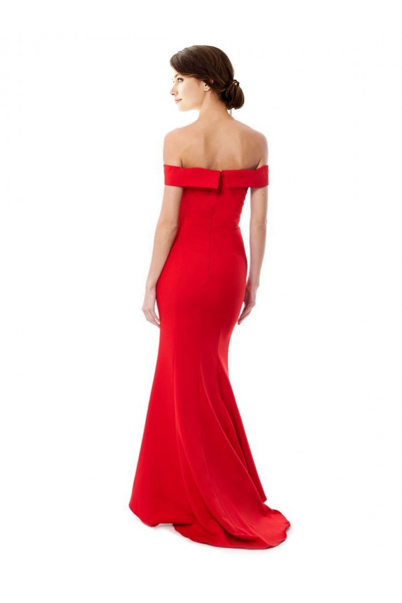 Stretch Crepe Off the Shoulder Long Sleeveless Formal Evening Dress / Prom Dress / Bridesmaid Dress Southampton