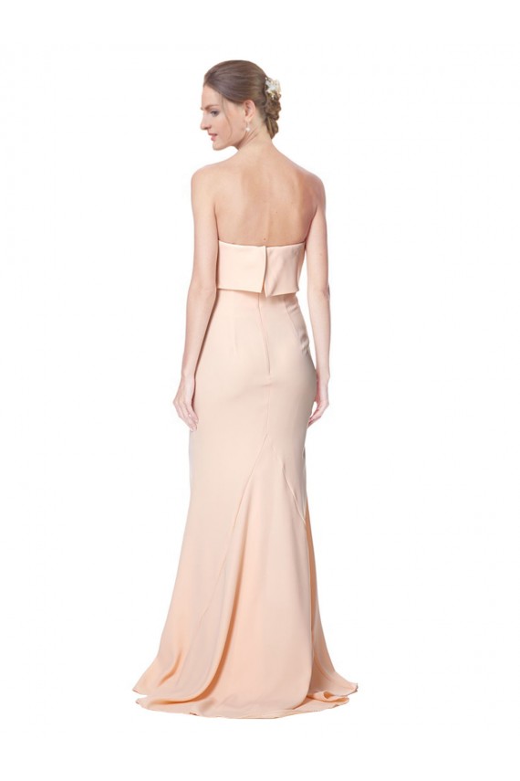 Stretch Crepe Strapless Long Sleeveless Black Tie Evening Gown / Prom Dress / Bridesmaid Dress Southampton
