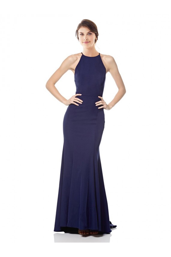 Stretch Crepe Halter Neck Long Sleeveless Bridesmaid Dress / Formal Dress Southampton