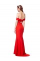 Red Stretch Crepe Off the Shoulder Long Sleeveless Bridesmaid Dress / Formal Dress Southampton