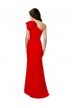 Red Stretch Crepe One Shoulder Long Sleeveless Formal Dress / Bridesmaid Dress Southampton