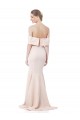 Nude Stretch Crepe Off the Shoulder Long Sleeveless Formal Evening Gown / Prom Dress / Bridesmaid Dress Southampton