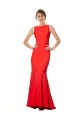 Open Back Stretch Crepe Halter Neck Long Sleeveless Bridesmaid Dress / Evening Gowns Southampton