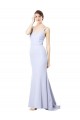 Stretch Crepe Spaghetti Straps Long Sleeveless Evening Gown / Prom Dress / Bridesmaid Dress Southampton