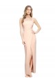 Nude Stretch Crepe Square Neck Long Sleeveless Formal Evening Gown / Prom Dress / Bridesmaid Dress Southampton