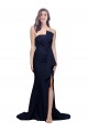 Low Back Stretch Crepe Strapless Sweep Train Sleeveless Semi Formal Evening Dress / Prom Dress / Bridesmaid Dress Southampton