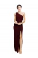Stretch Crepe One Shoulder Long Sleeveless Black Tie Evening Gown / Prom Dress / Bridesmaid Dress Southampton