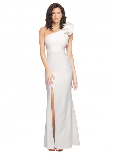 Stretch Crepe One Shoulder Long Sleeveless Formal Evening Dress / Bridesmaid Dress Southampton