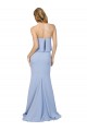 Low Back Light Sky Blue Stretch Crepe Strapless Long Sleeveless Formal Dress / Bridesmaid Dress Southampton