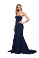 Low Back Stretch Crepe Sweetheart Sweep Train Sleeveless Formal Evening Gown / Prom Dress / Bridesmaid Dress Southampton