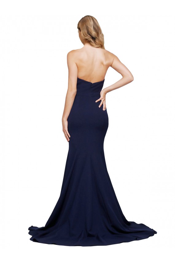 Low Back Stretch Crepe Sweetheart Sweep Train Sleeveless Formal Evening Gown / Prom Dress / Bridesmaid Dress Southampton