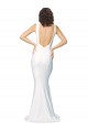 V-Back Ivory Stretch Crepe High Neck Long Sleeveless Formal Evening Gown / Prom Dress / Bridesmaid Dress Southampton