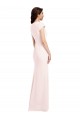 Stretch Crepe V-Neck Long Cap Sleeves Formal Evening Gown / Prom Dress / Bridesmaid Dress Southampton