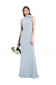 Open Back Stretch Crepe Bow Neck Long Sleeveless Semi Formal Evening Dress / Prom Dress / Bridesmaid Dress Southampton